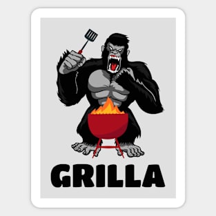 Funny BBQ Gorilla Sticker